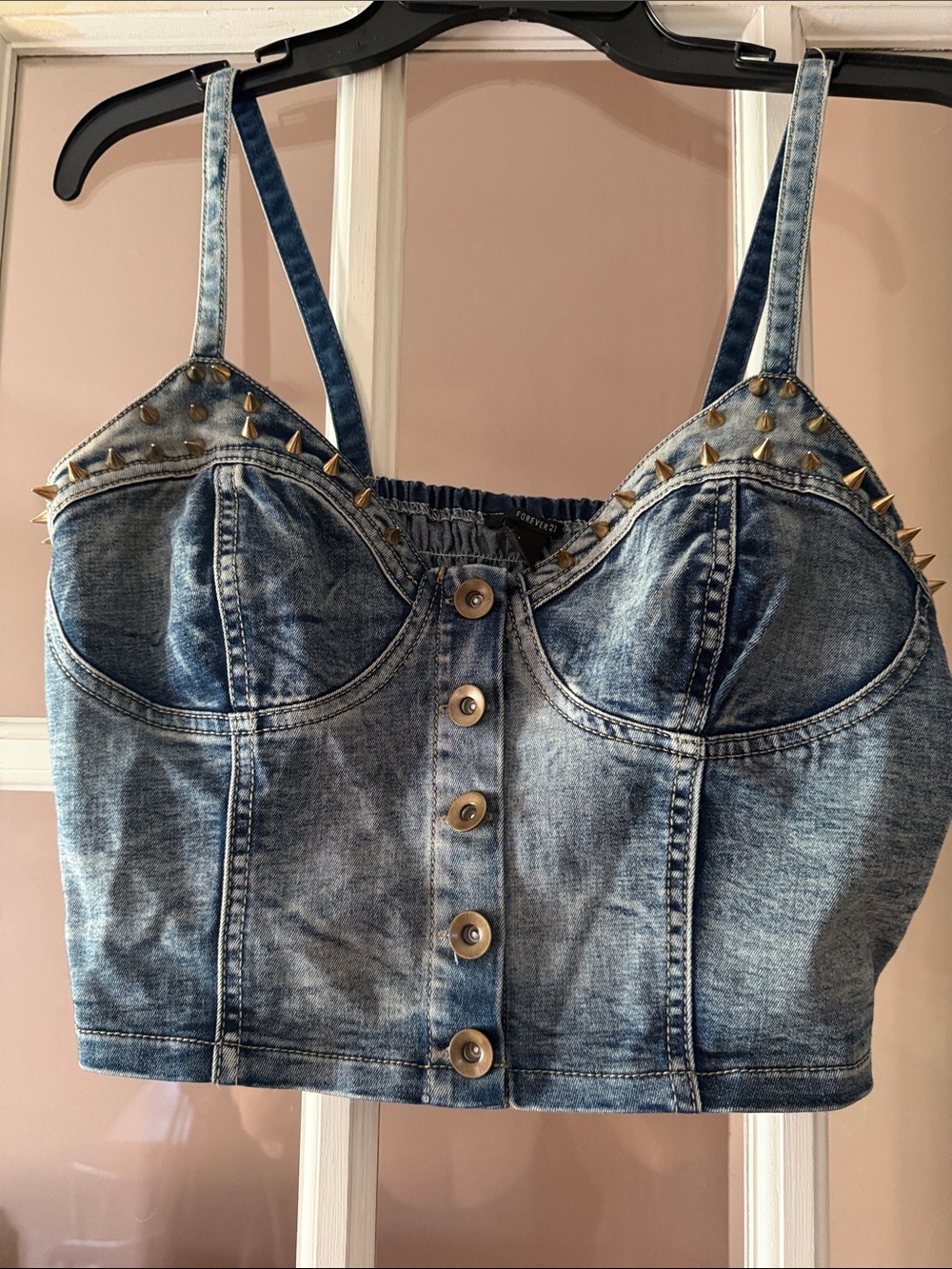 Denim Studded Bustier corset Top